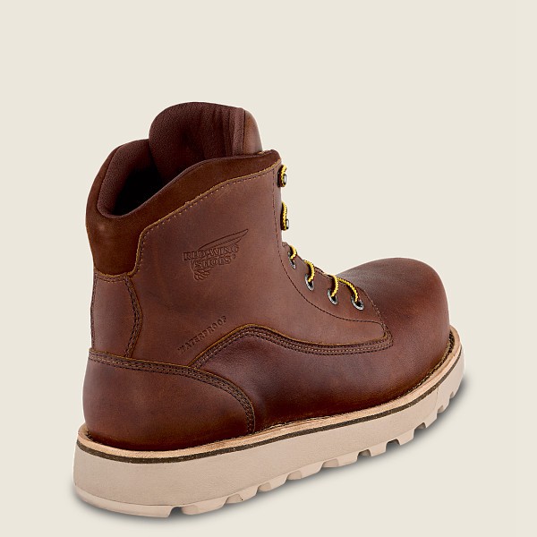 Red Wing Mens Traction Tred Lite - 6-inch Waterproof Toe - Safety Boots Brown - 2486IJLAS